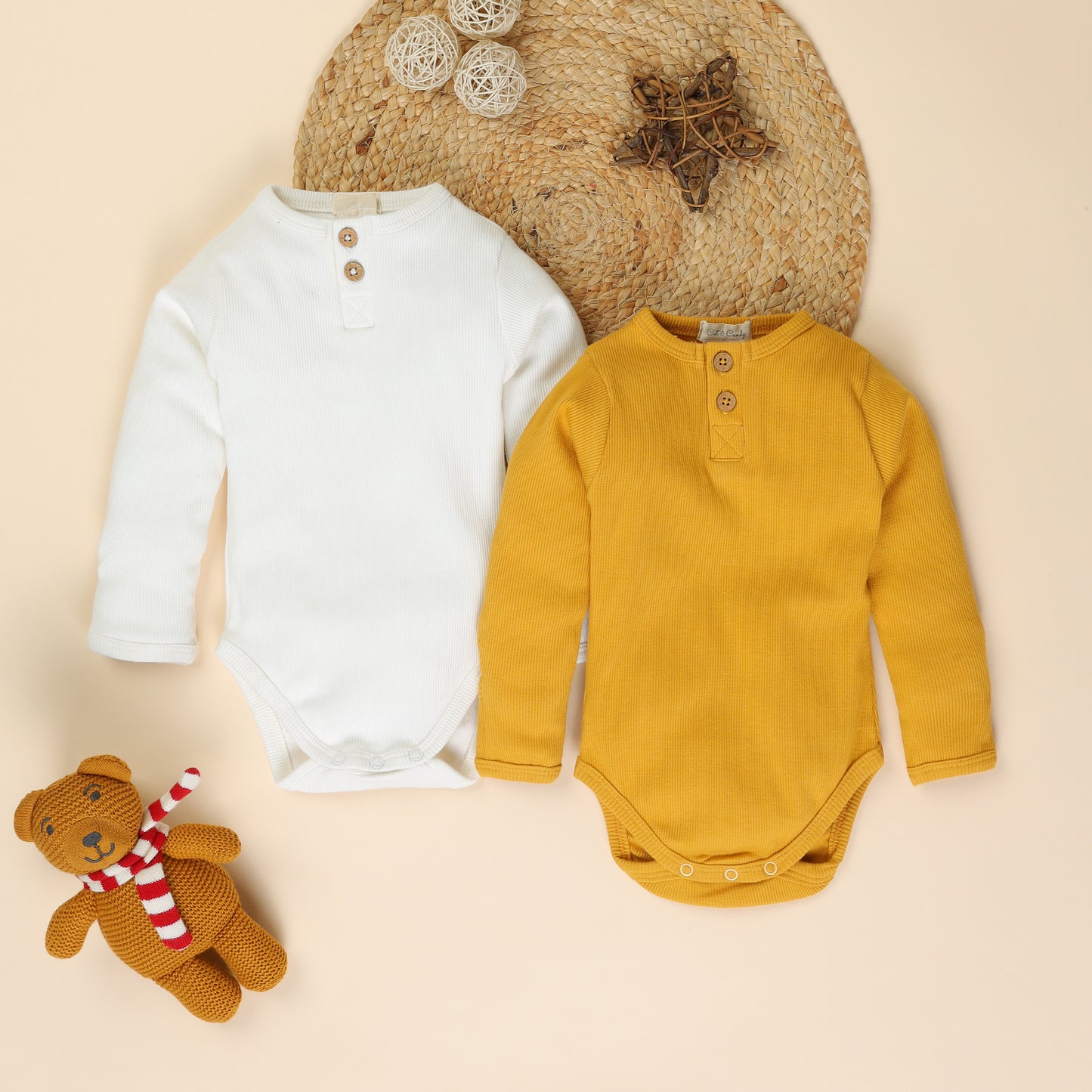 Solid Long Sleeve Bodysuits - Pack of 2