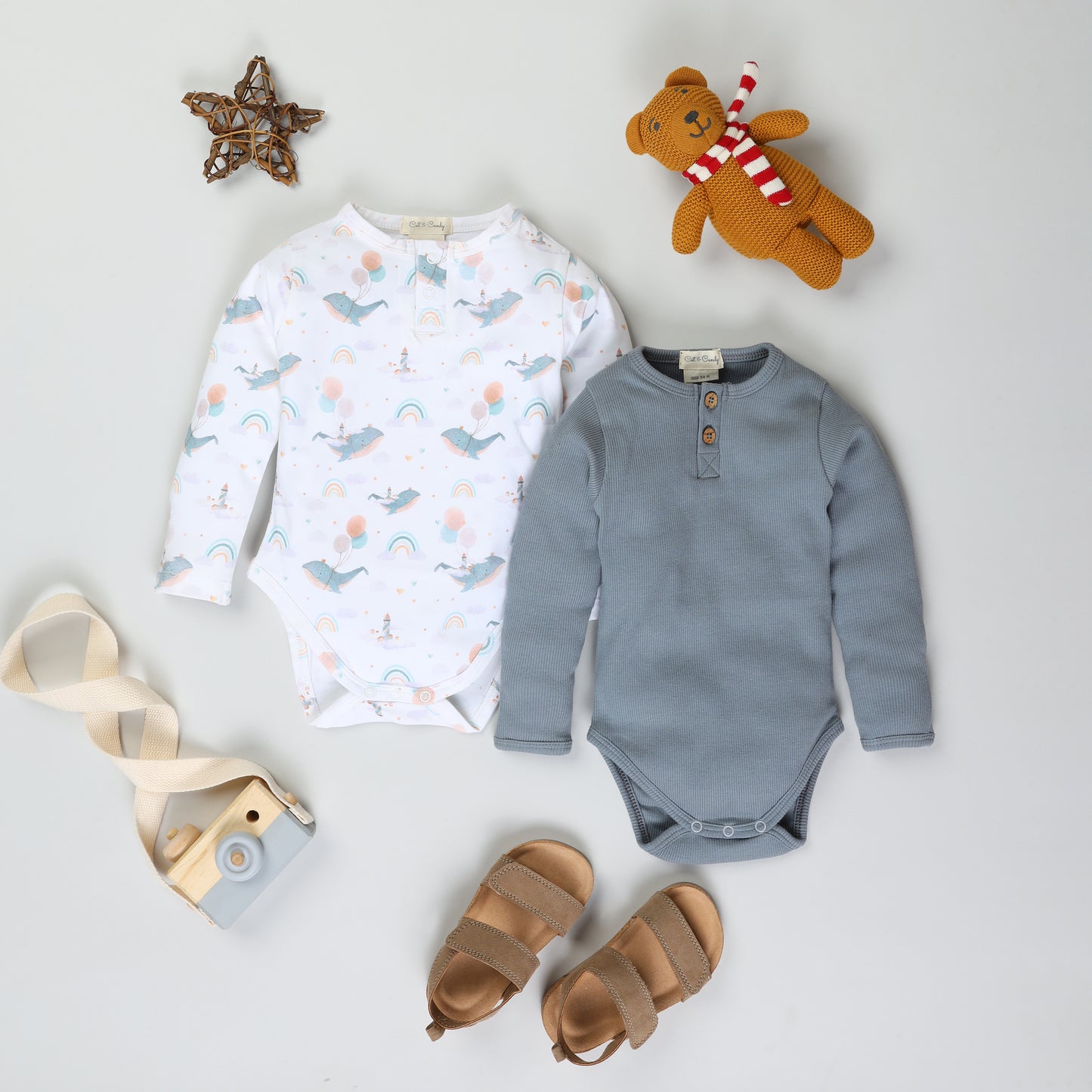 Solid + Print Bodysuits - Pack of 2