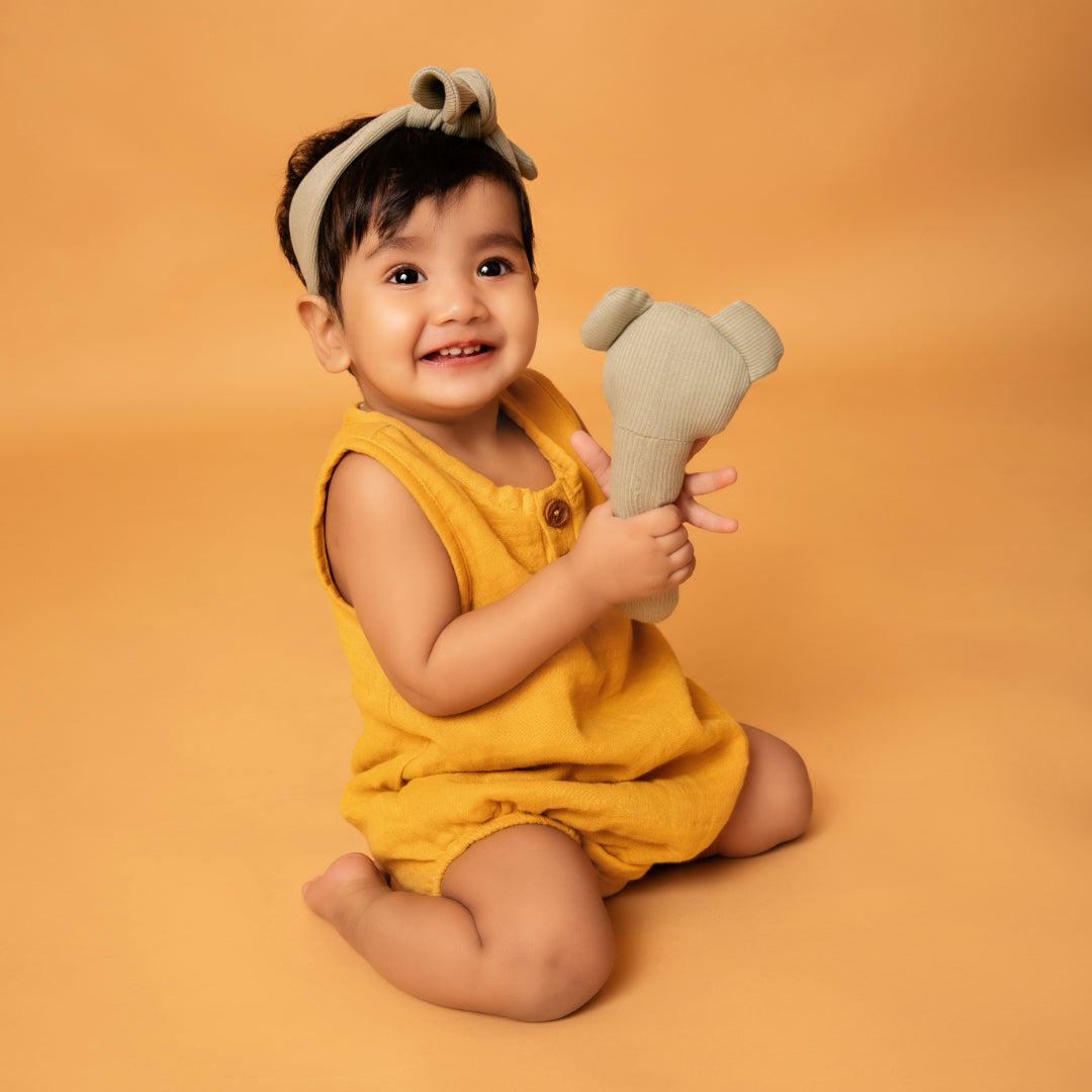 Mustard Organic Muslin Bubble Romper