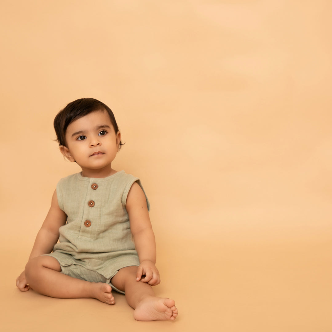 Muslin Half Romper - Pack Of 2