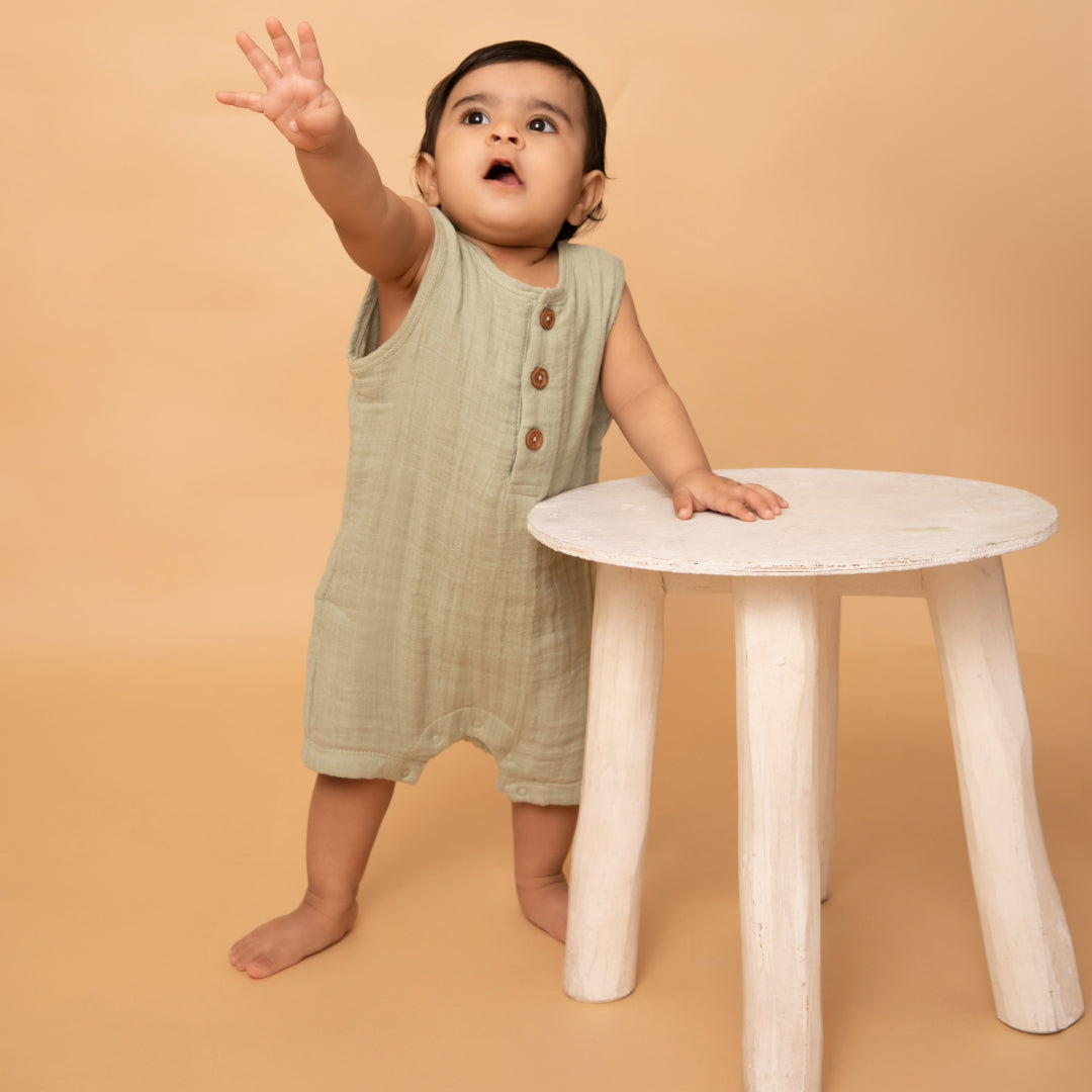 Muslin Half Romper - Pack Of 2