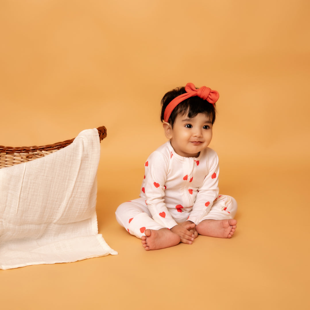 Tiny Love collection Organic cotton full sleeve Zipsuit for baby girl