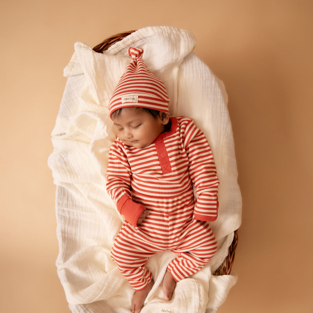 Berry Stripe Organic Beanie