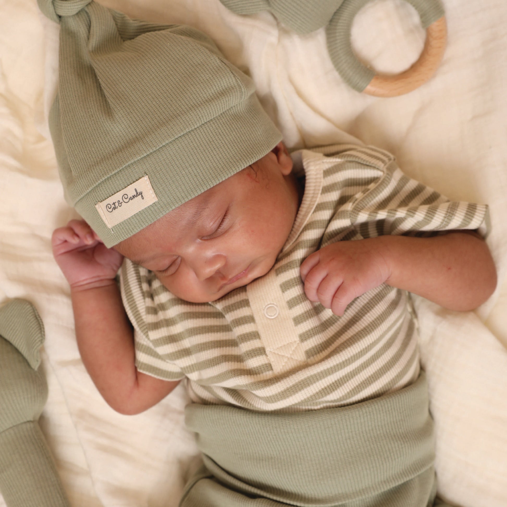 Dewkist Stripe Organic Short Sleeve Bodysuit for infants baby