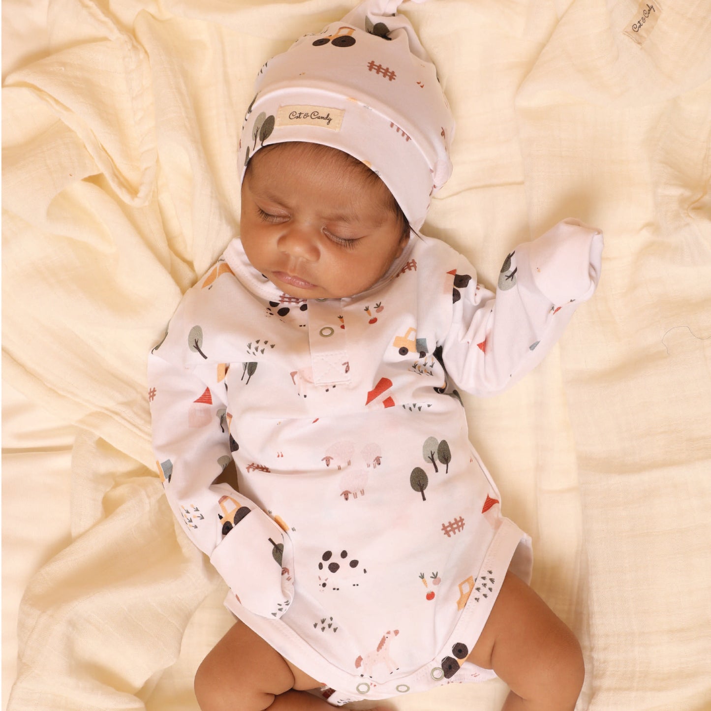 Farm Animals Organic Long Sleeve Bodysuit