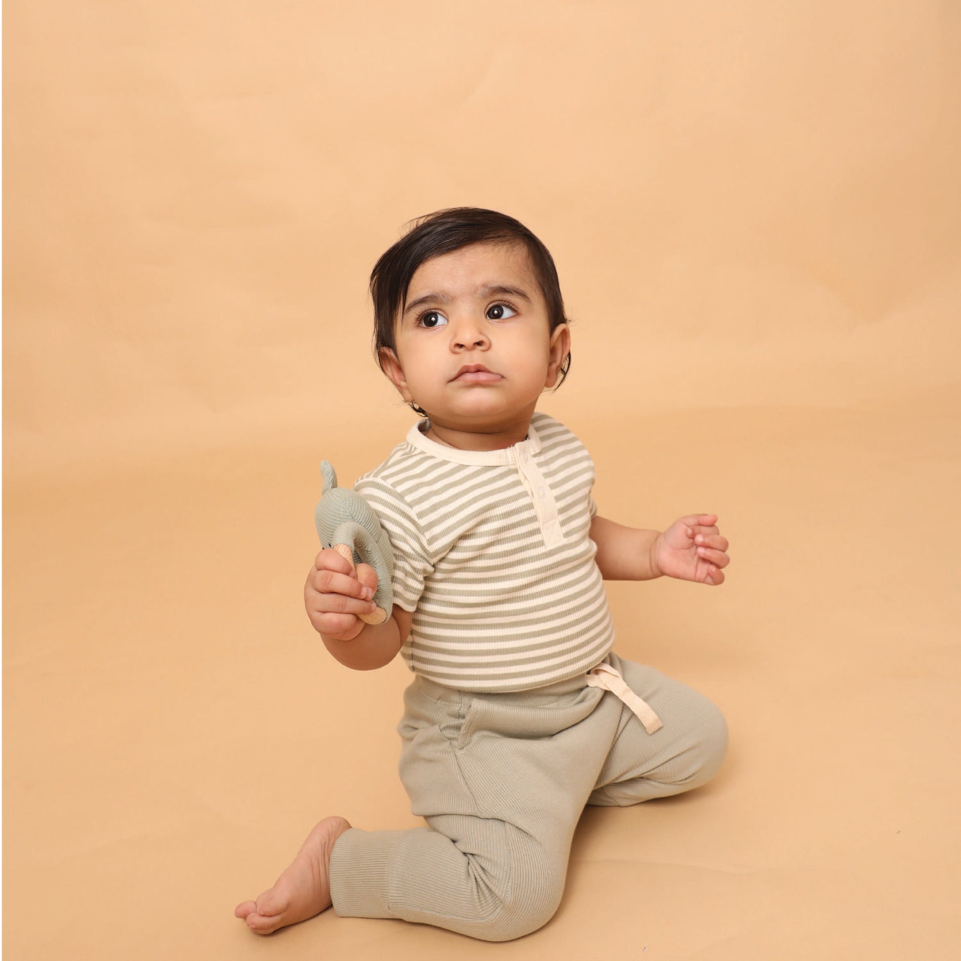 Dewkist Stripe Organic Short Sleeve Bodysuit for newborn baby