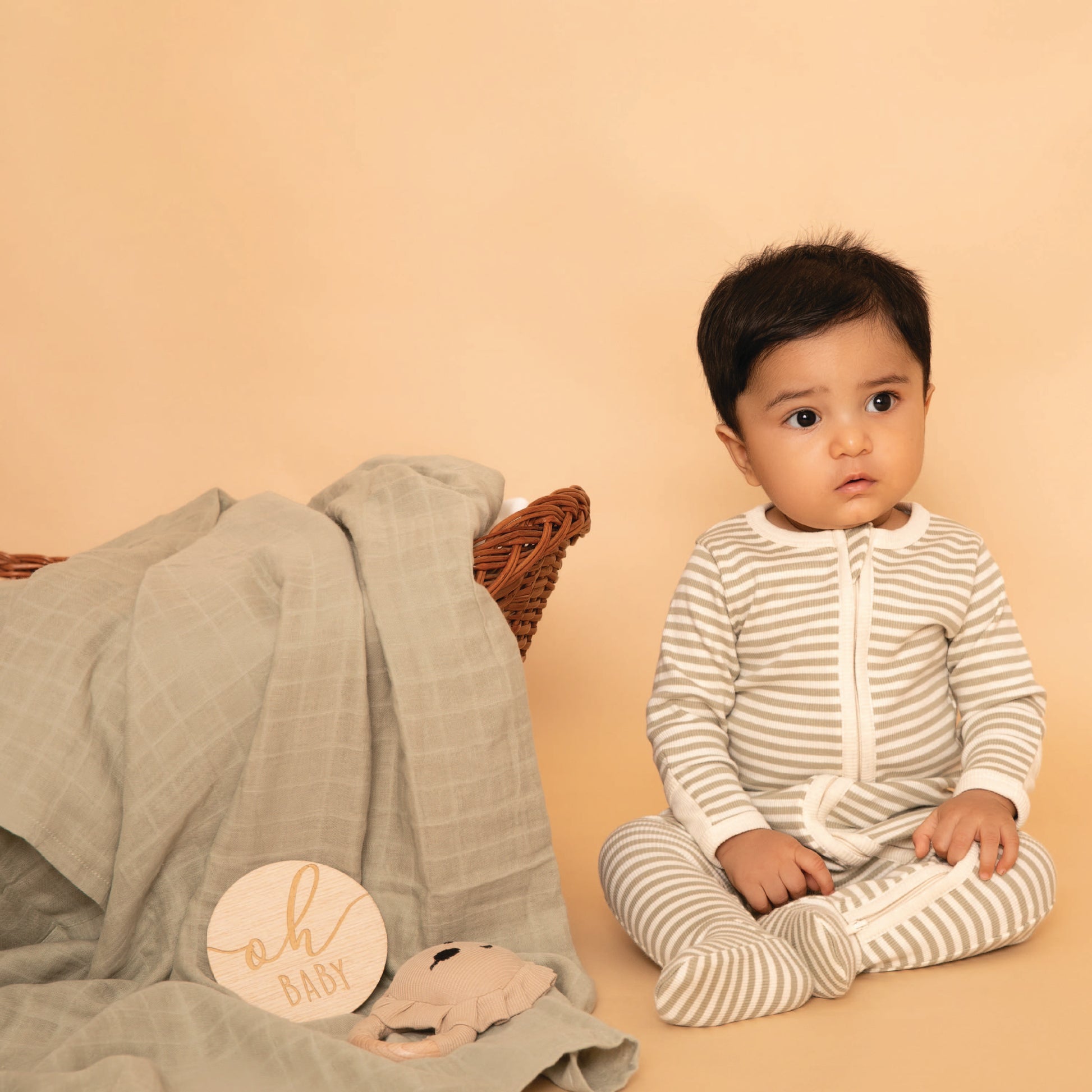Buy Dewkist Stripe Organic Footed Sleepsuit for newborn baby