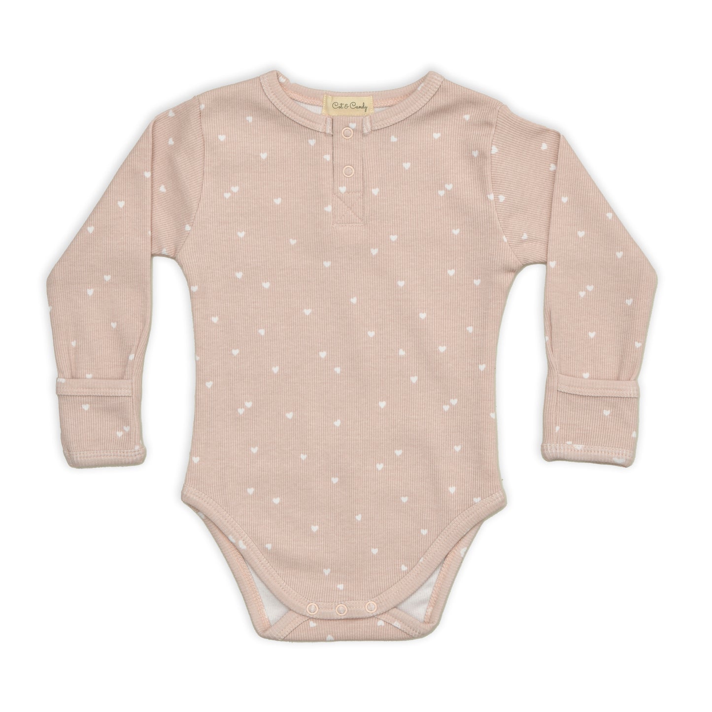 Heart Print Long Sleeve Bodysuit