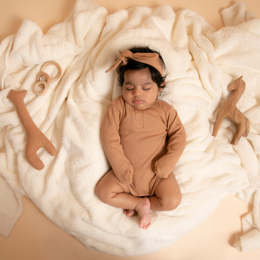 Camel Organic Long Sleeve Bodysuit