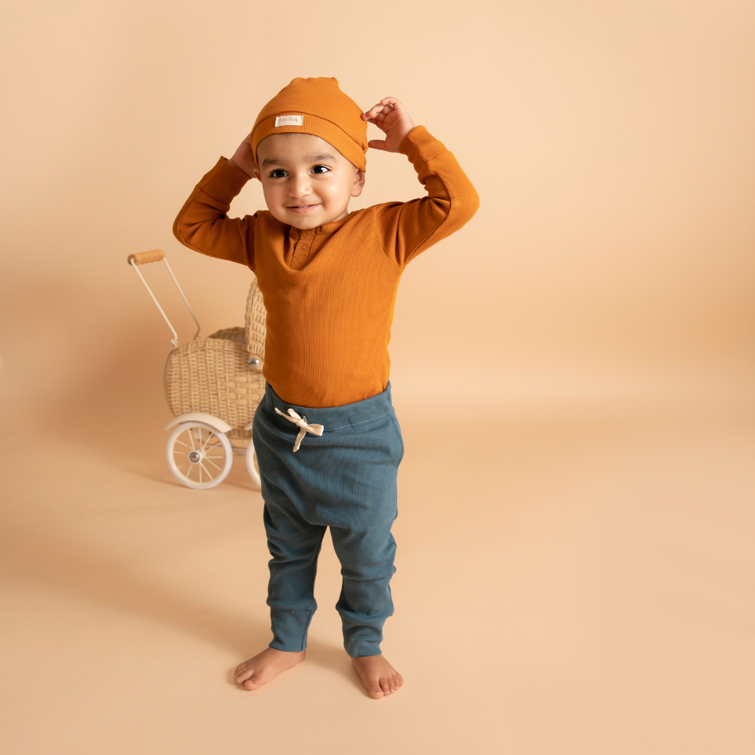 Denim Organic Drawstring Pant 0-3 months baby