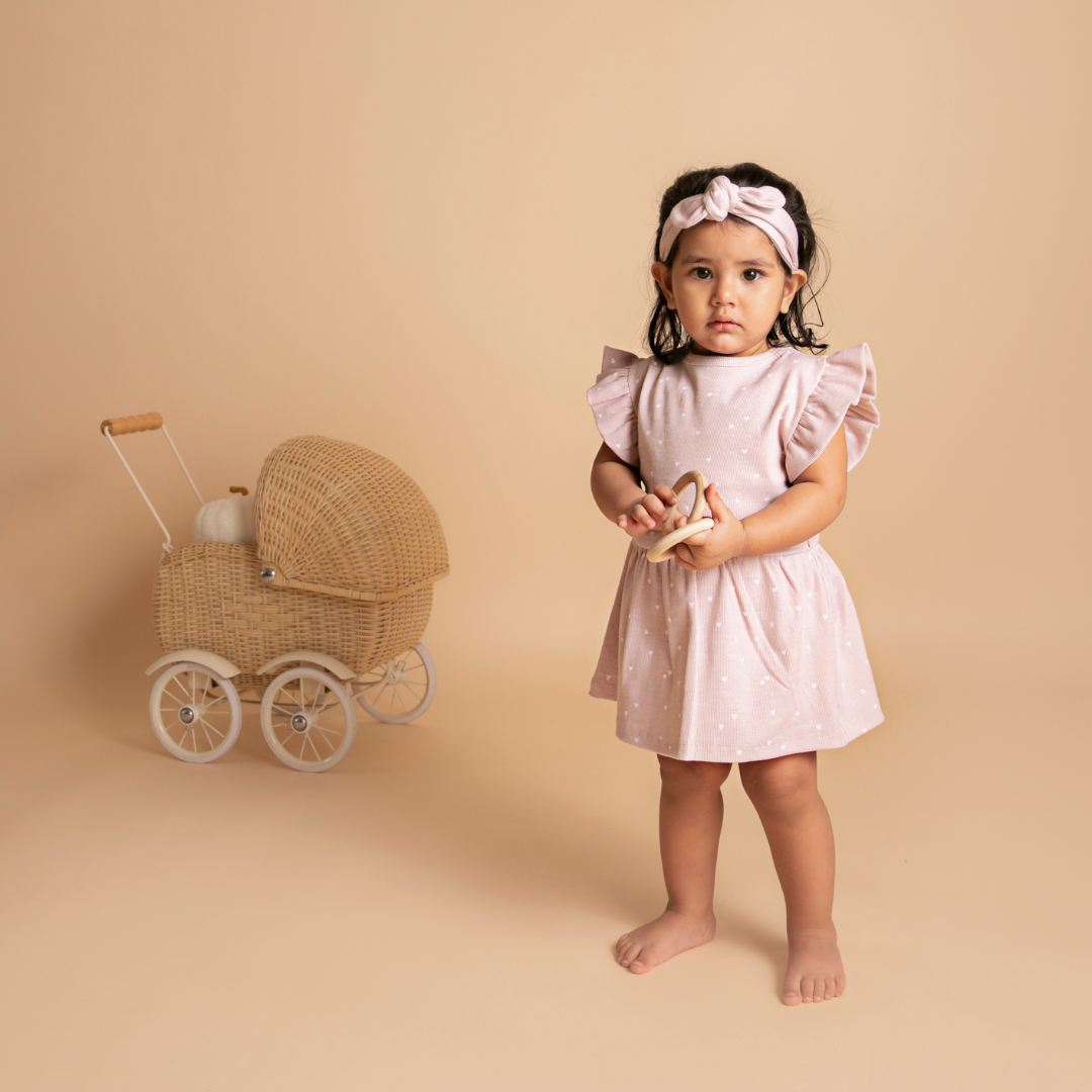 Heart Print Organic Skater Dress