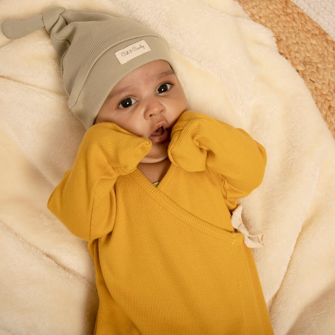 Mustard Organic Kimono Gown