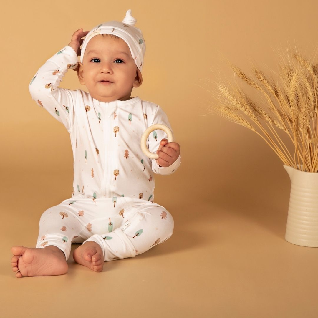 Woodland Collection Organics cotton long sleeve Zipsuit