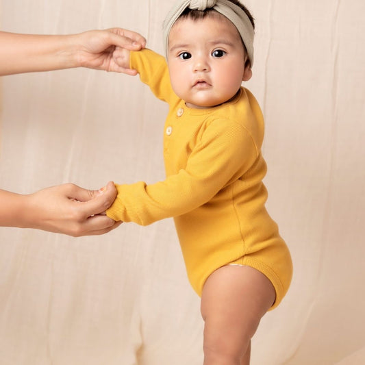Mustard Organic Long Sleeve Bodysuit