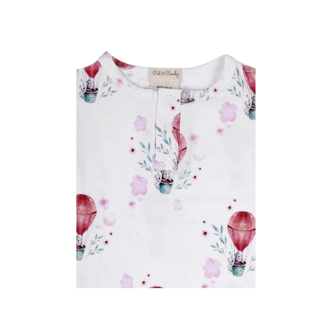 Bunny Expedition Organic Frill bodysuit