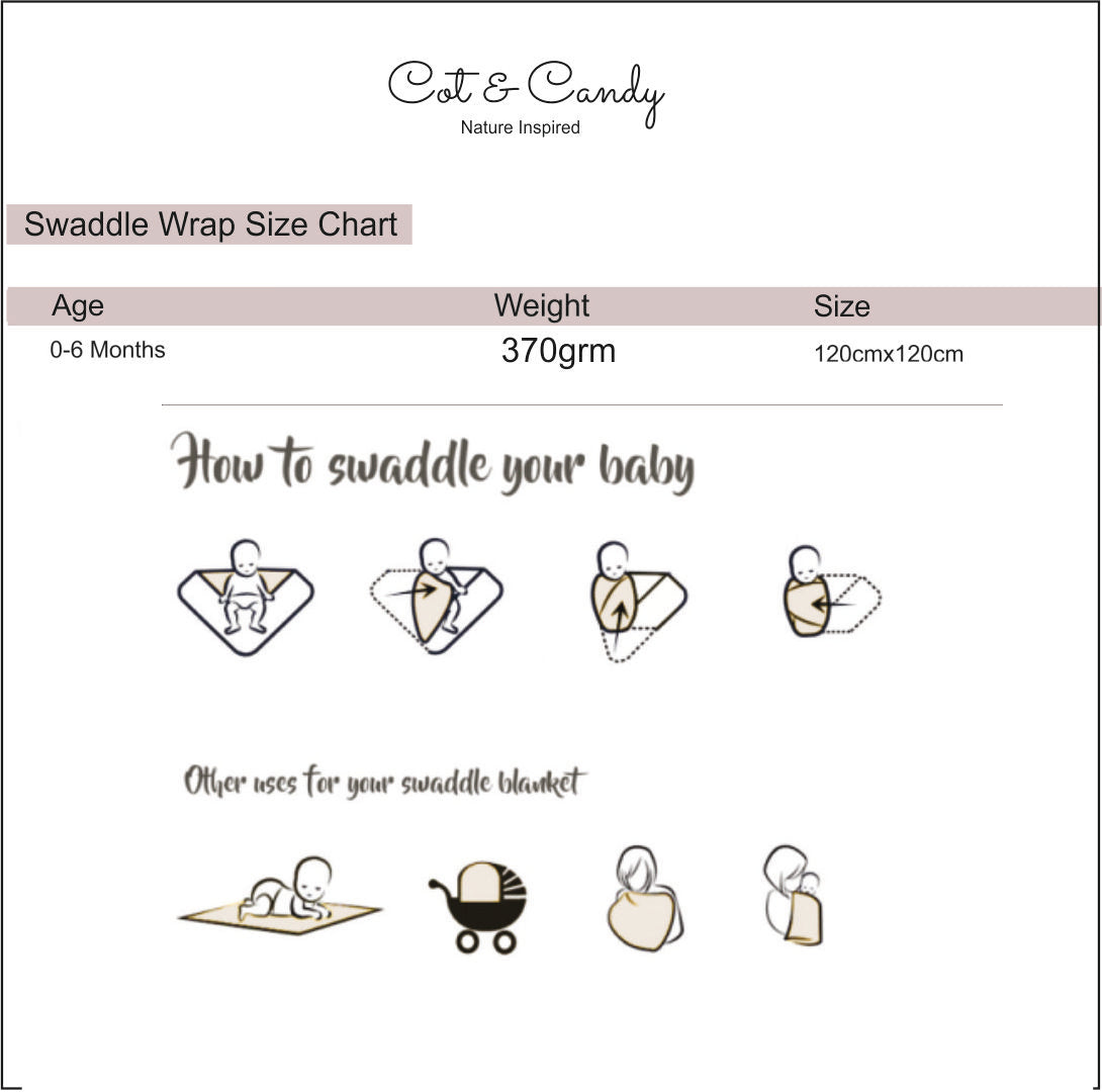 Unicorn Print Organic Jersey Swaddle Wrap for 0-6 months baby