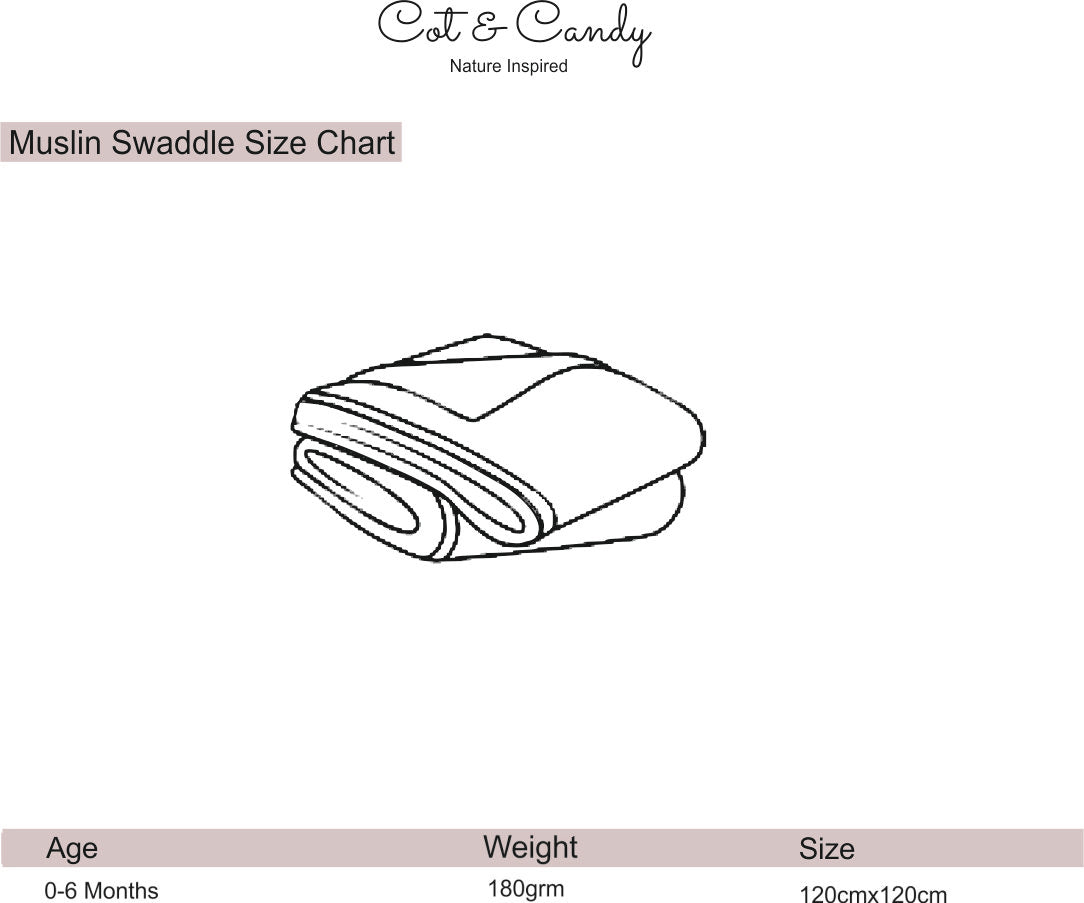 Sage Organic Cotton Muslin Swaddle Wrap for 0-6 months baby