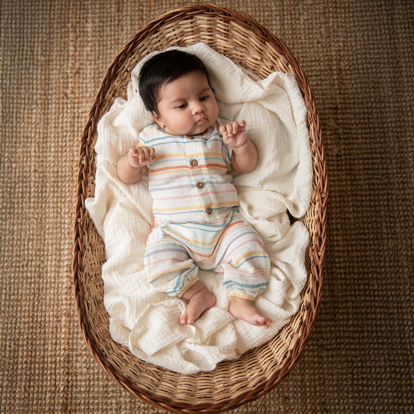 Lagoon Life Print Organic Muslin Sleepsuit