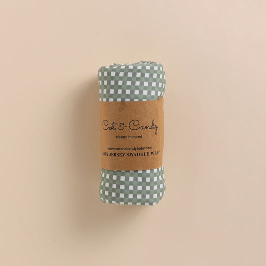 Mineral Gingham Organic Swaddle Wrap