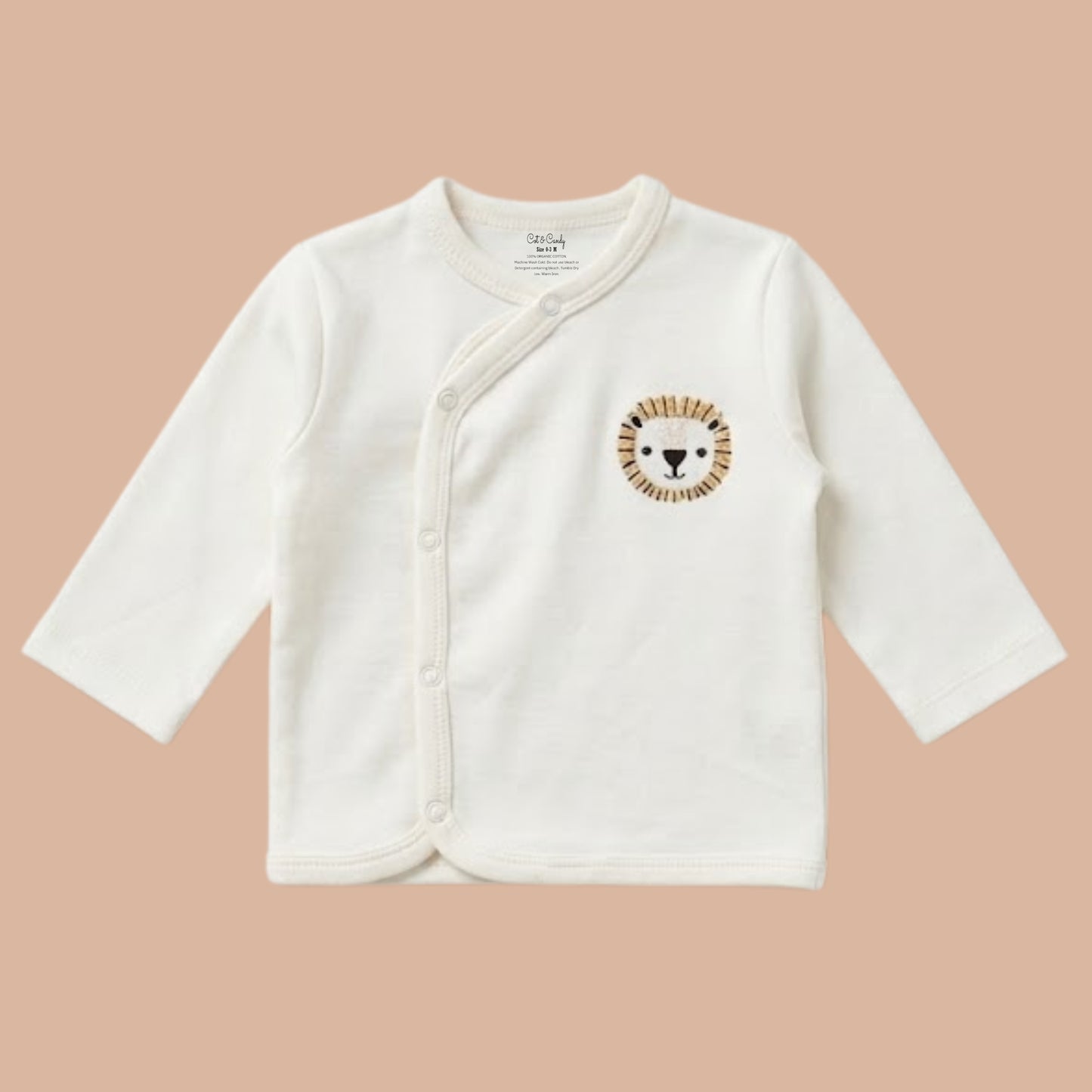 Off White Organic Kimono Top With Footed Diaper Pant