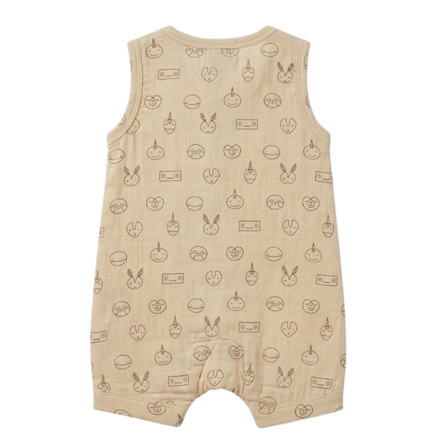 Totatone Print Organic Muslin Half Romper