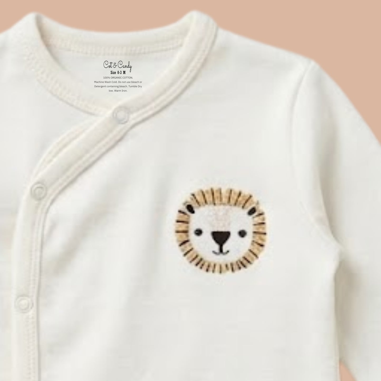 Off White Organic Kimono Top With Footed Diaper Pant