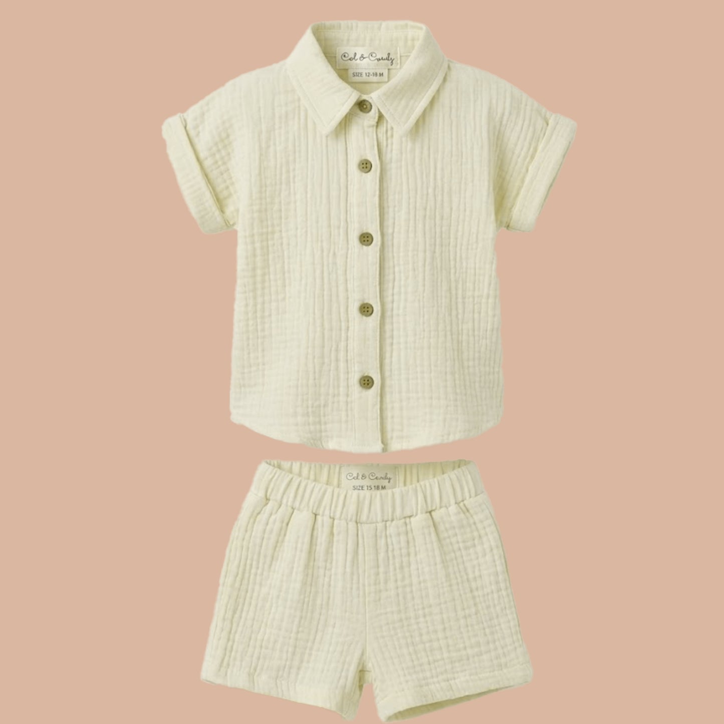 Summer Breeze Organic Muslin Jhabla Set Oversized Shirt with shorts