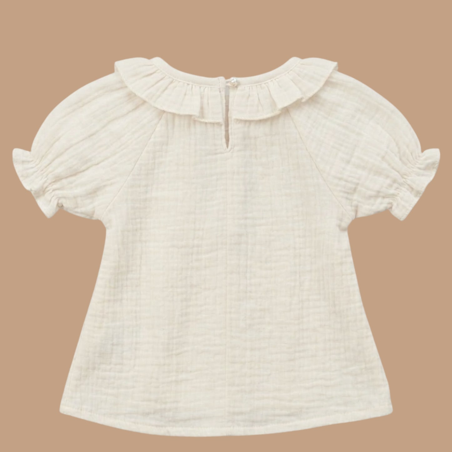 Palm Breezy Solid Organic Muslin Frill Top With Shorts