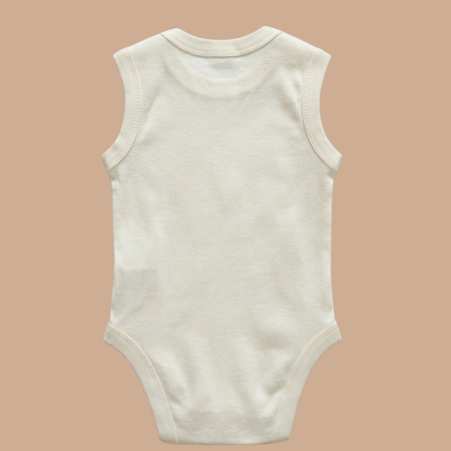 Off White Organic Sleeveles Envelope Bodysuit Pack Of 3