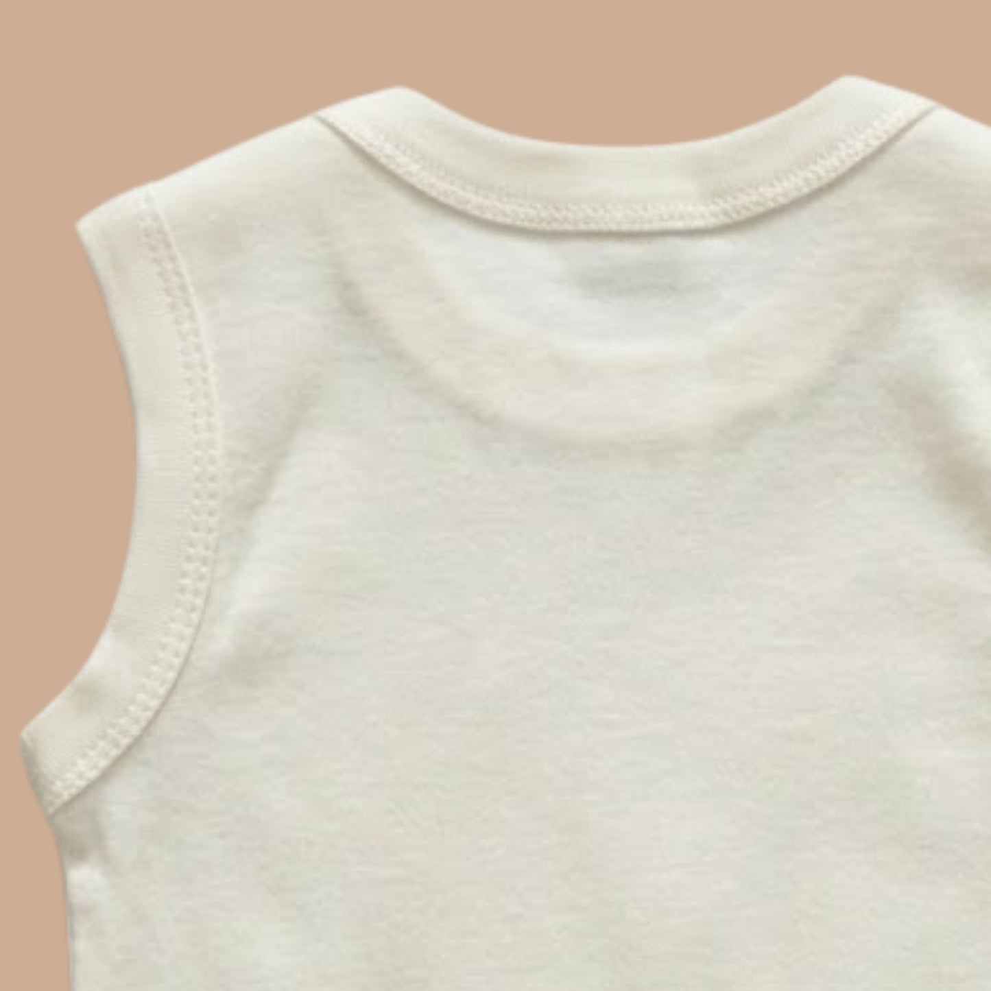 Off White Organic Sleeveles Envelope Bodysuit Pack Of 3