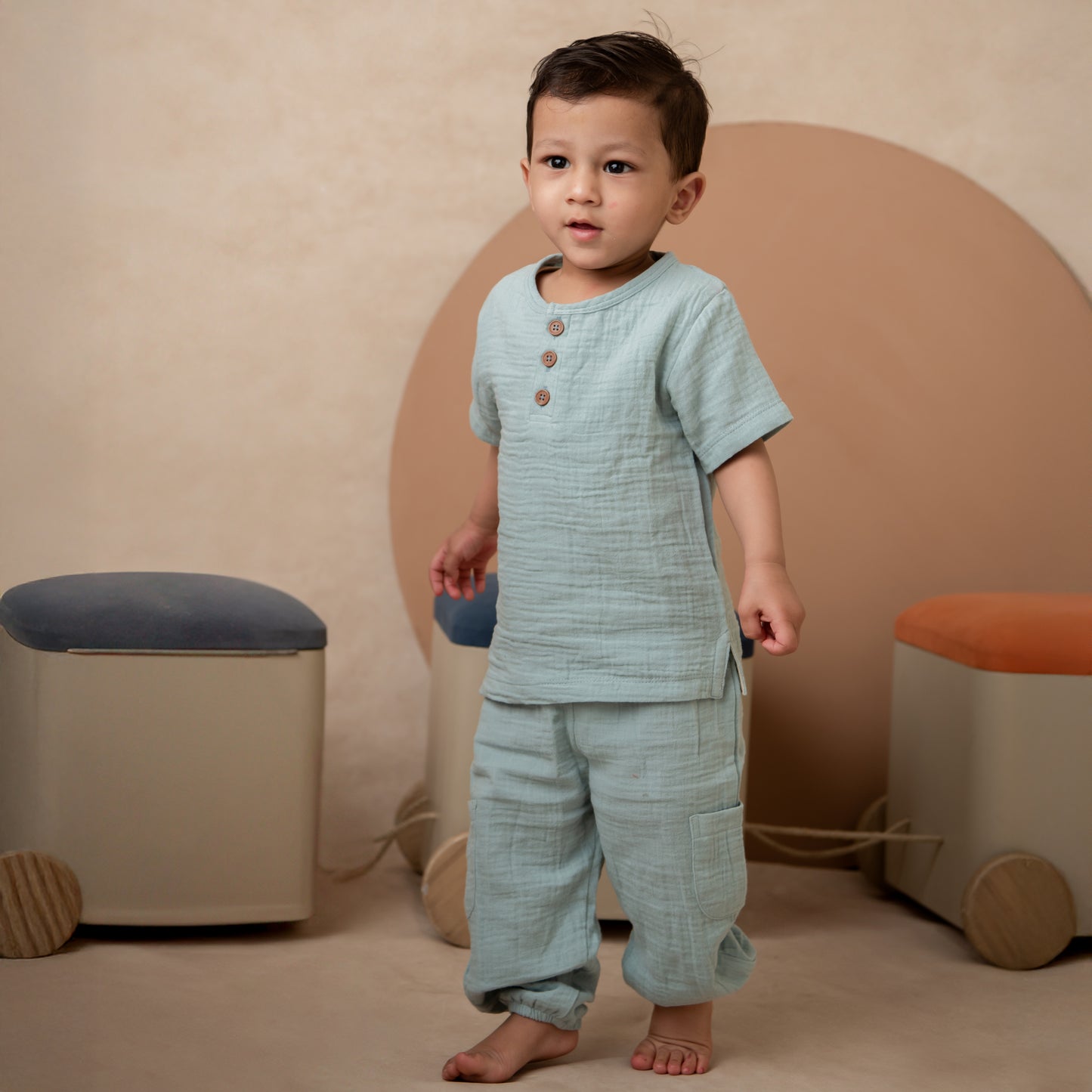 Teal Organic Muslin Lounge Pants
