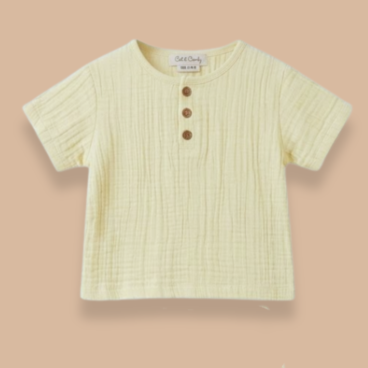 Summer Breeze Organic Muslin Short Sleeve Henley T-shirt With Lounge Pant Set