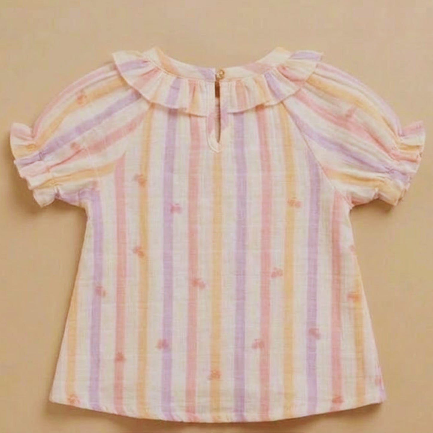 Fruity Fun Print Organic Muslin Frill top with shorts