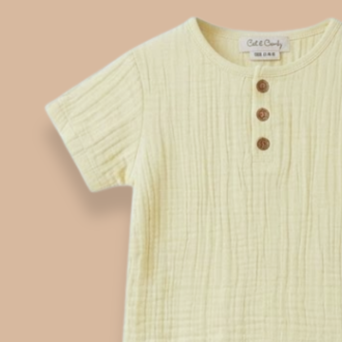 Summer Breeze Organic Muslin Short Sleeve Henley T-Shirt