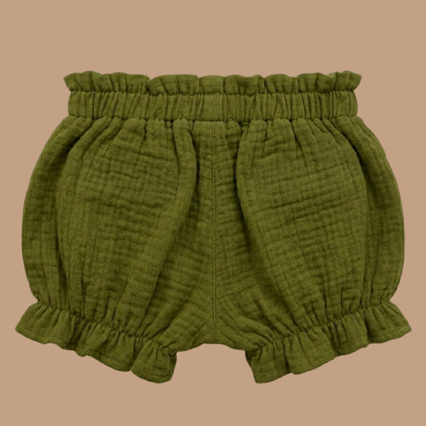 Palm Breezy Solid Organic Muslin Frill Top With Shorts
