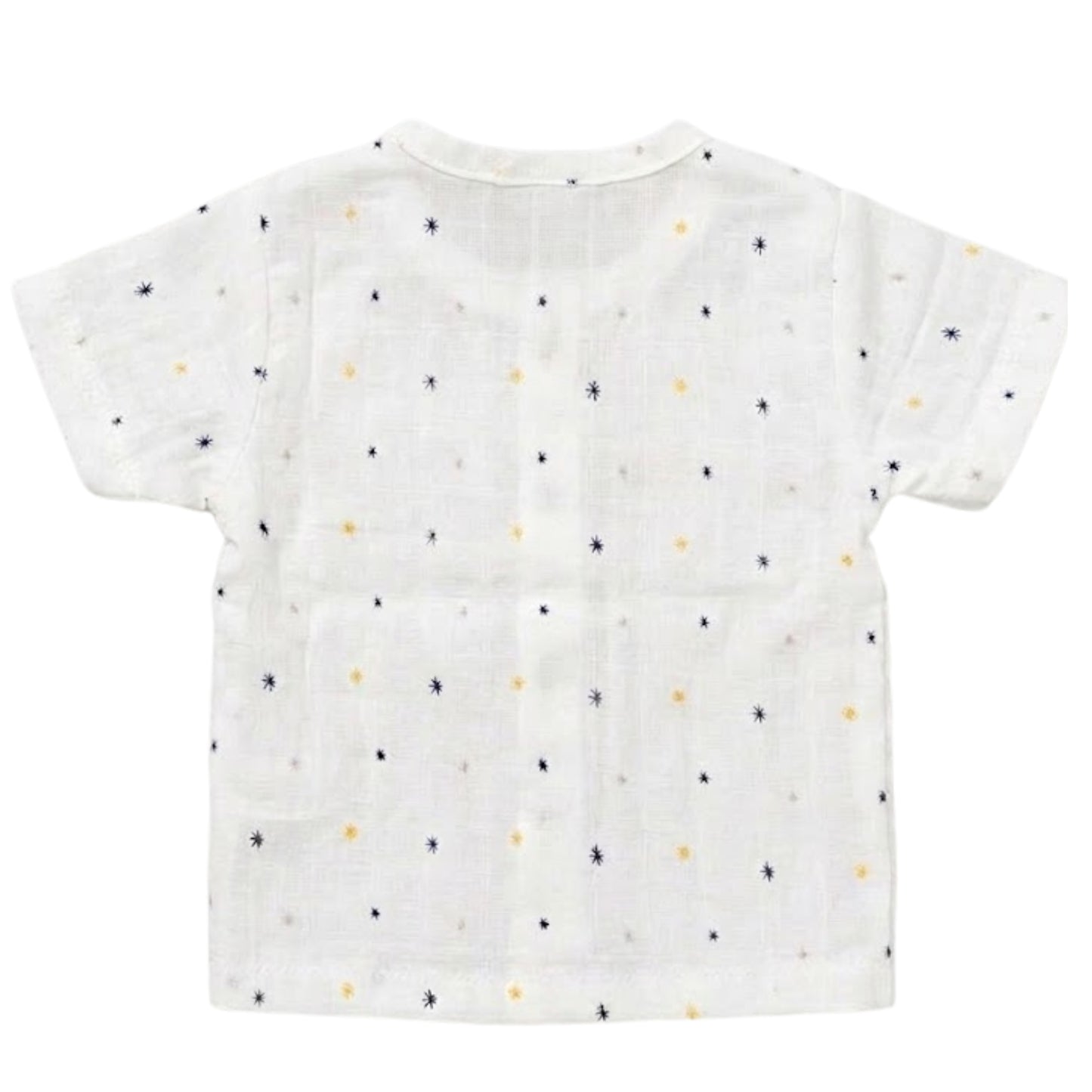 Blue Sprinkle Print Organic Muslin Jabla Top