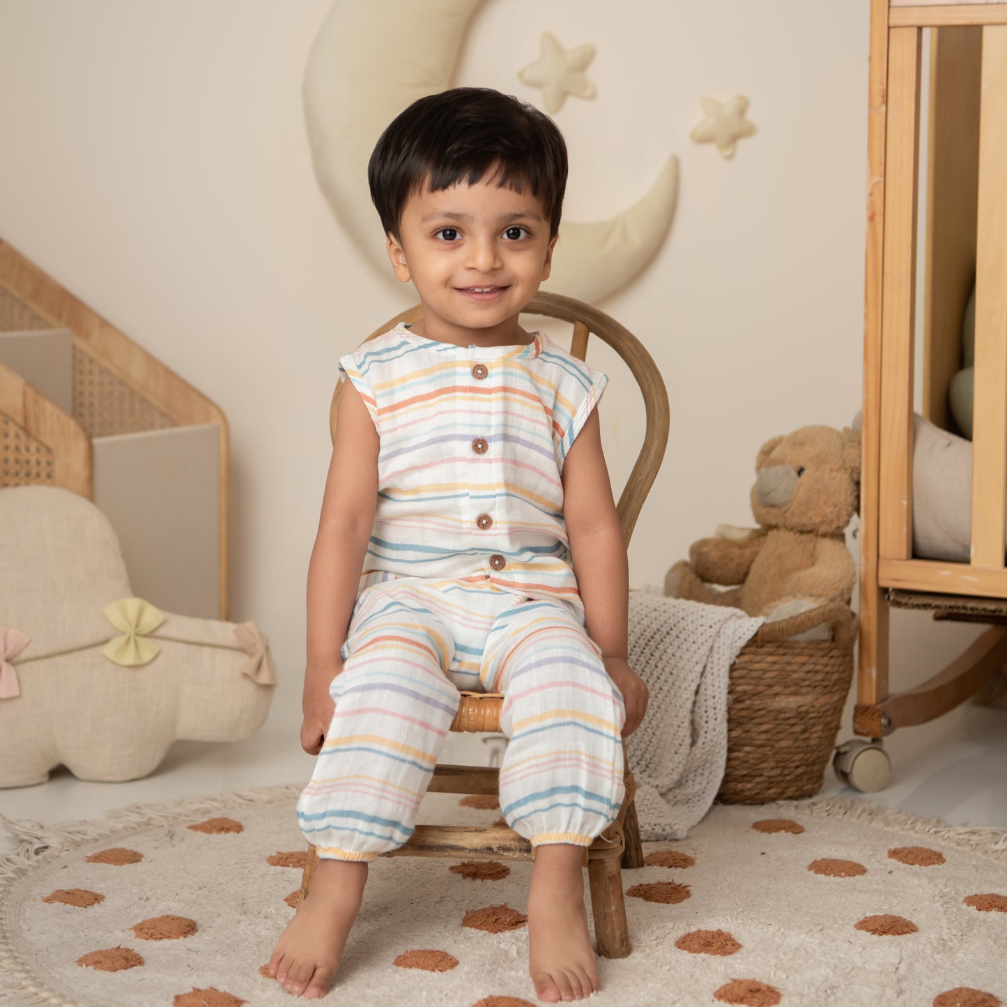 Lagoon Life Print Organic Muslin Sleepsuit