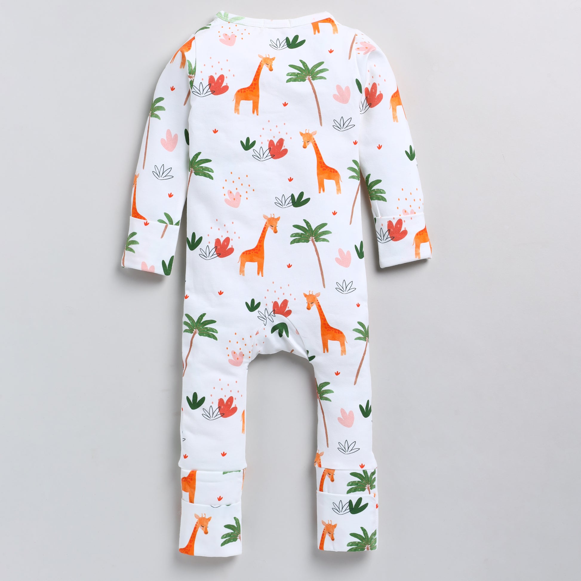 Dora the Giraffe Collection Organic cotton long sleeve Zipsuit for newborn baby