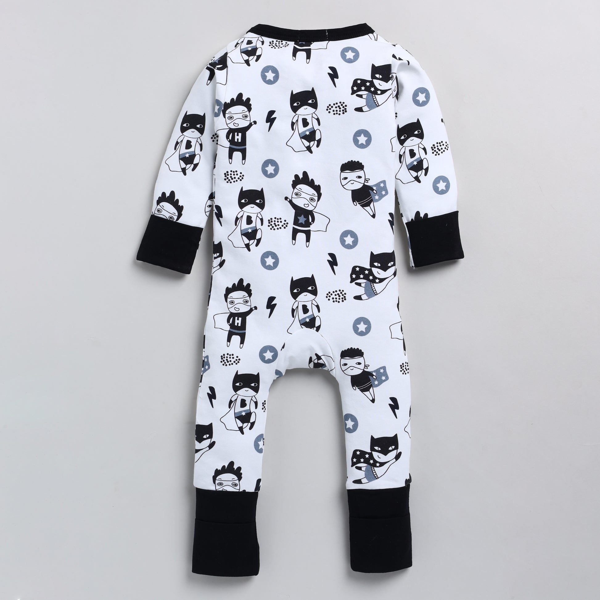 Superhero Collection Organic cotton long sleeve Zipsuit for baby boy