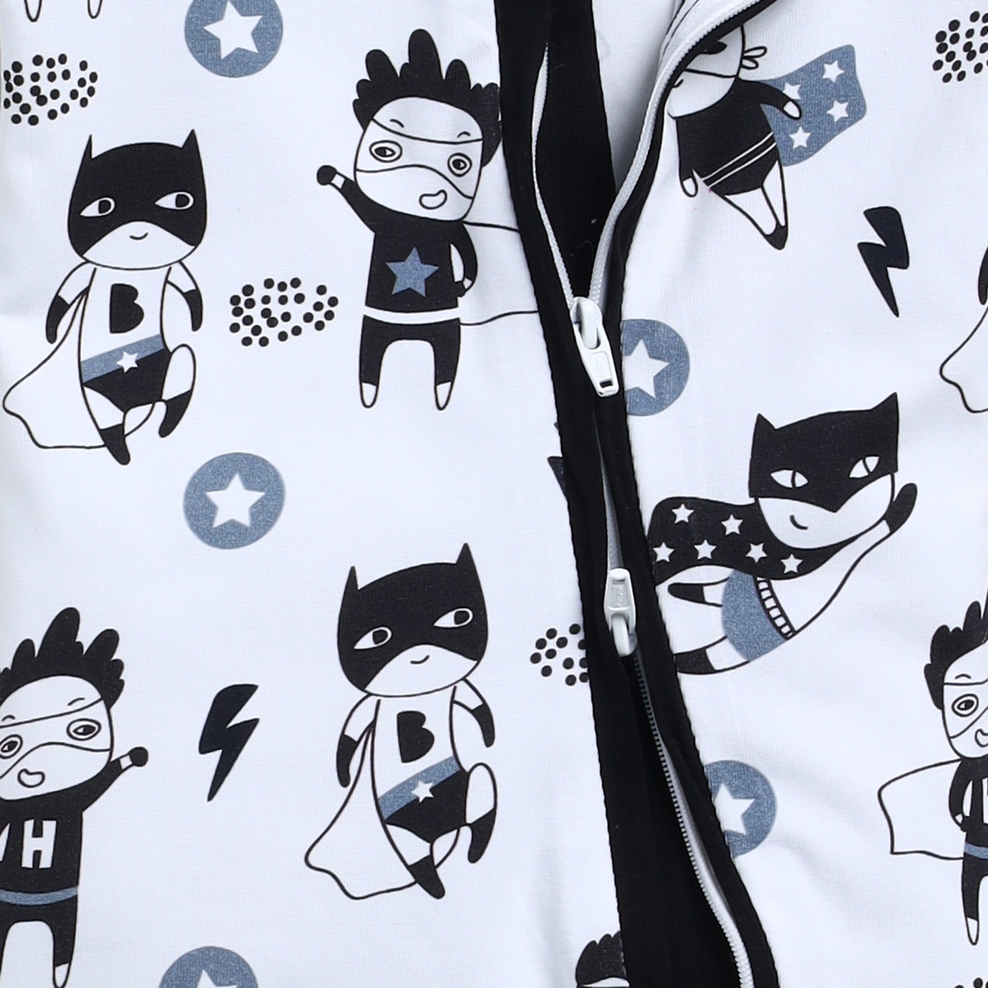 Superhero Collection Organic cotton full sleeve Zipsuit for baby girl