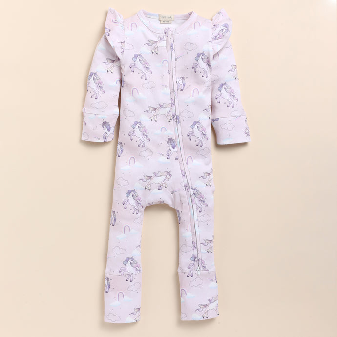 Unicorn Print Organic ZIPSUIT