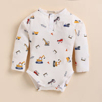 Load image into Gallery viewer, Find Construction Organic Long Sleeve Bodysuit for your 12-18 months baby - CotandCandyBaby
