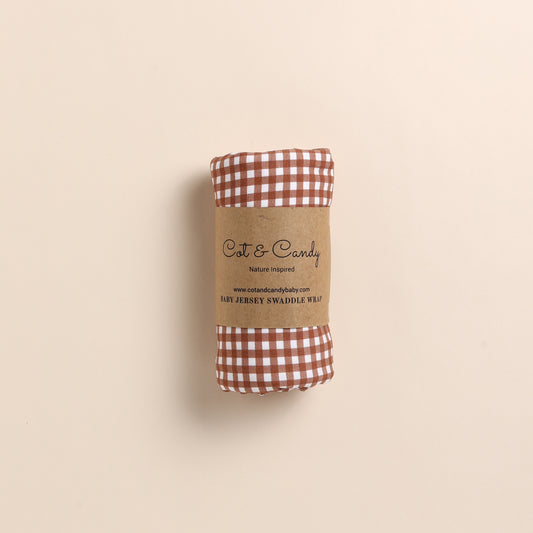 Ginger Gingham Organic Swaddle Wrap