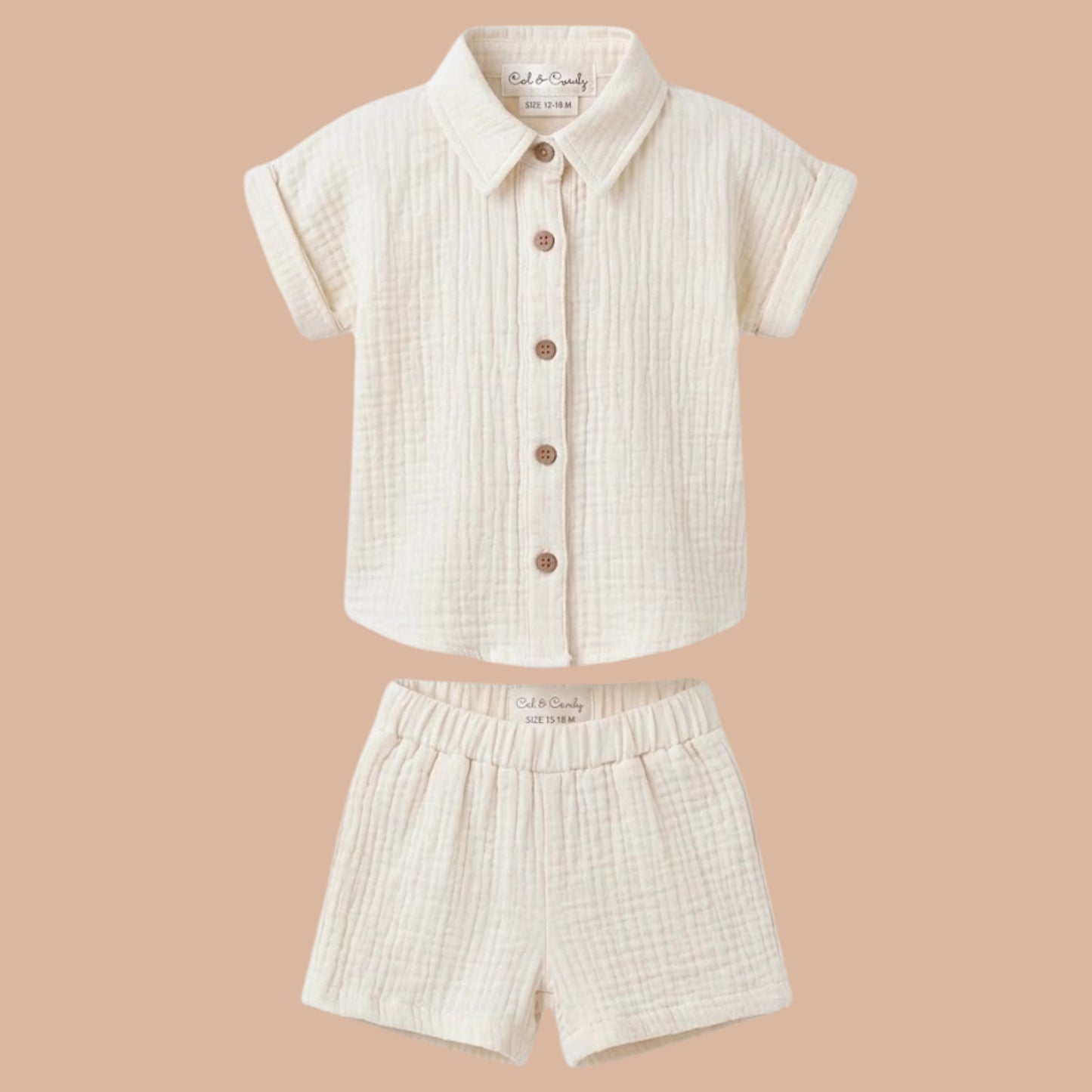 Milk Organic Muslin Jhabla Set Oversized Shirt with shorts