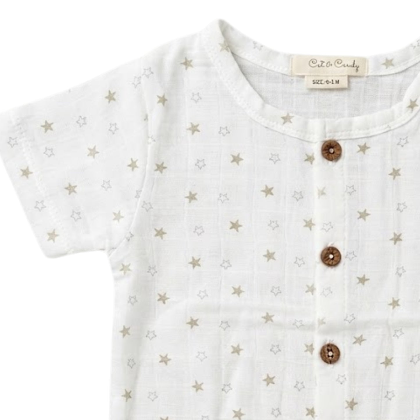 Grey Star Print Organic Muslin Jabla Top