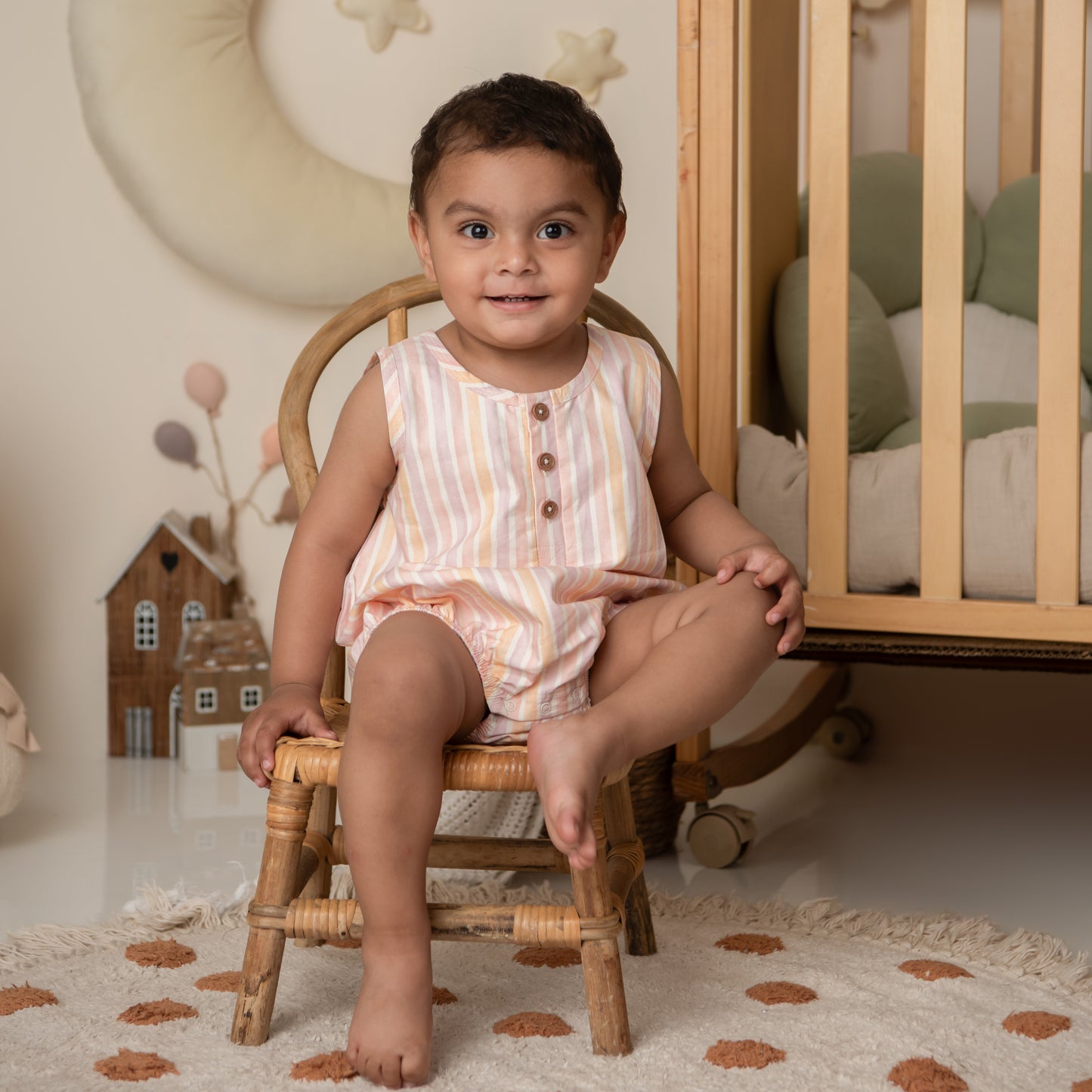Fruity Fun Stripe Organic Bubble Romper
