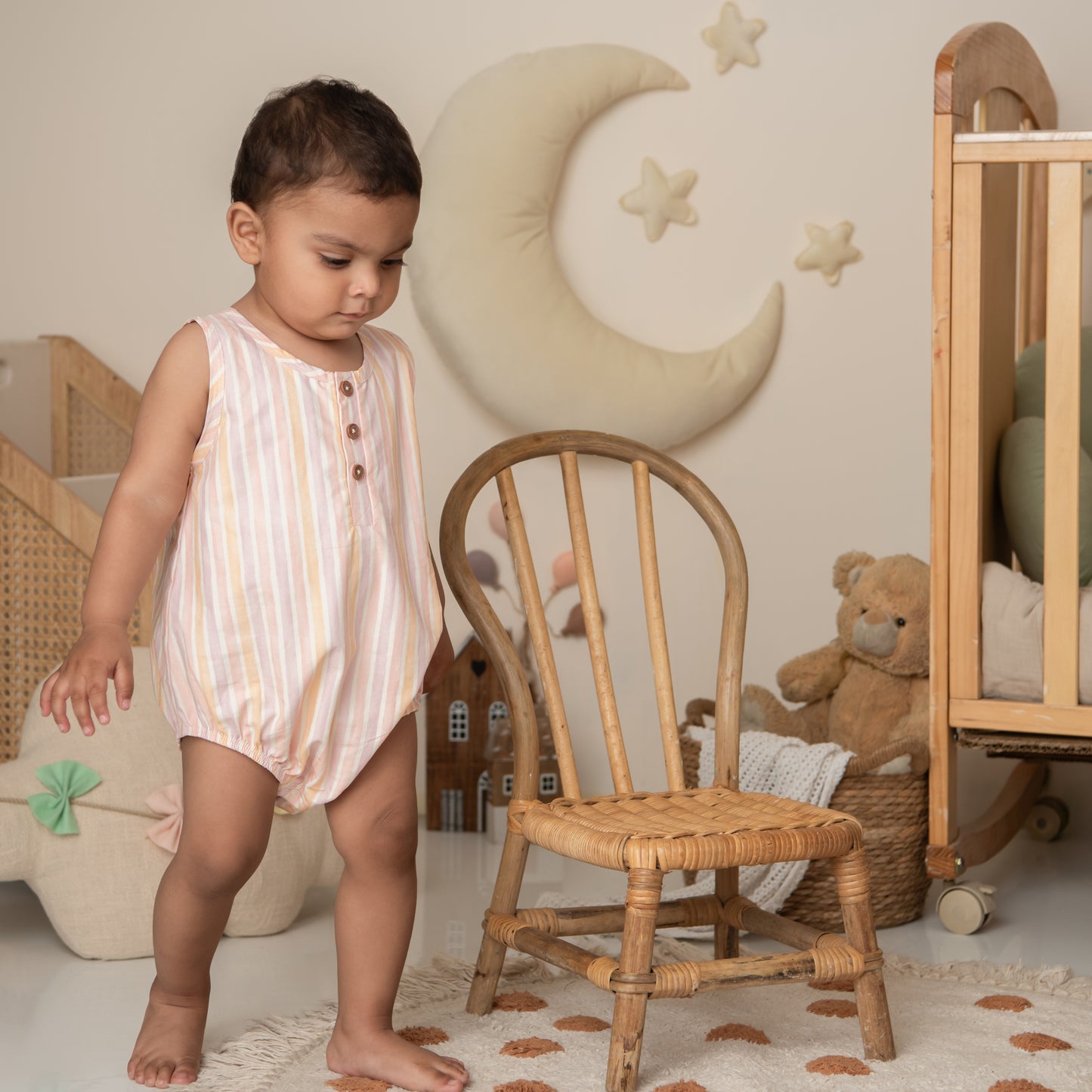 Fruity Fun Stripe Organic Bubble Romper