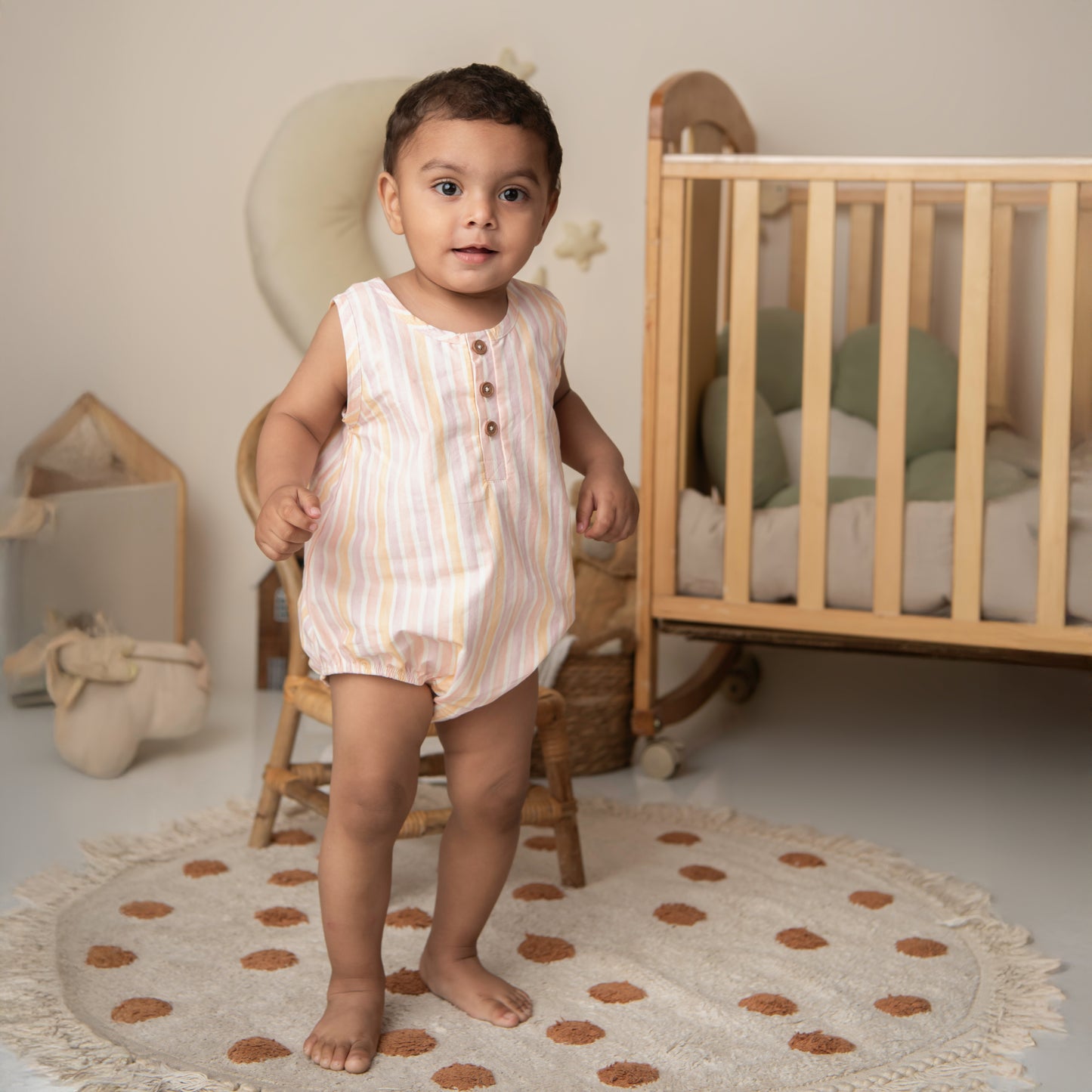 Fruity Fun Stripe Organic Bubble Romper