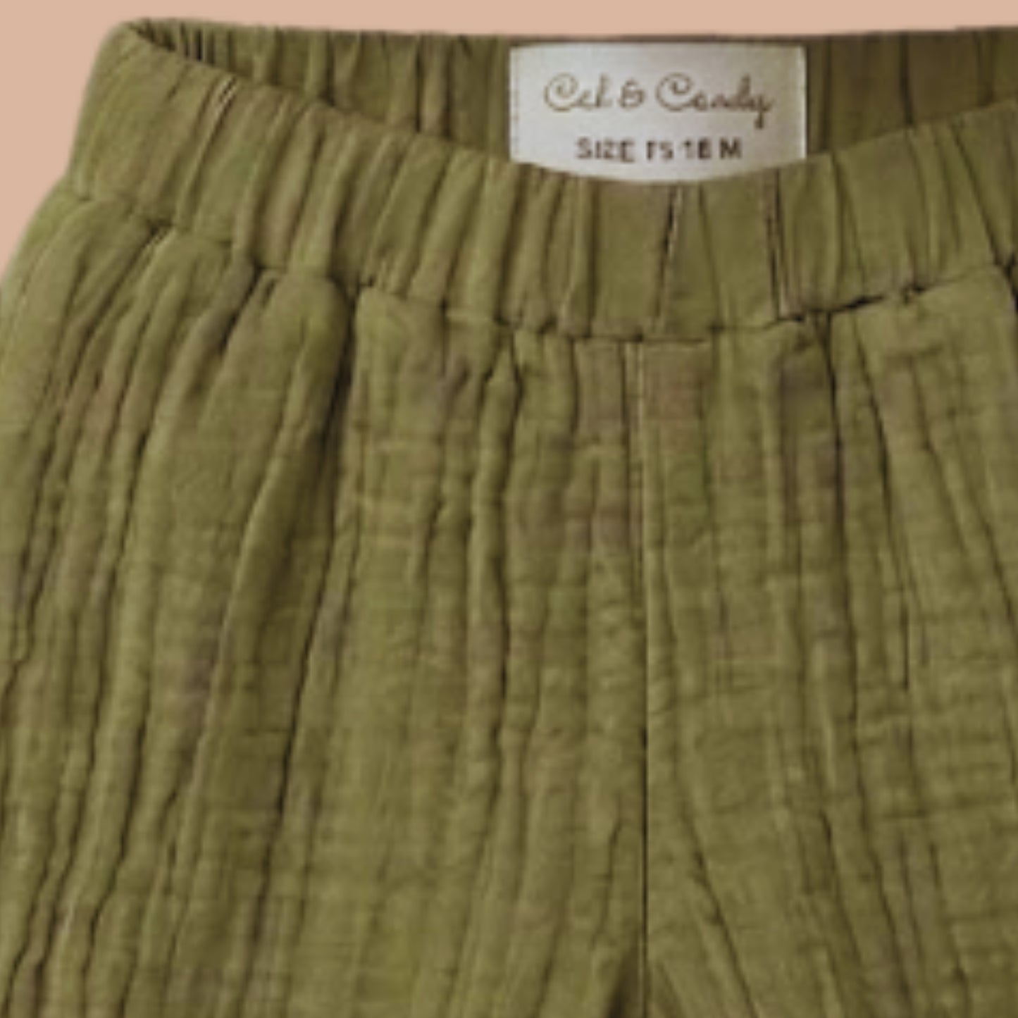Olive Organic Muslin Jhabla Set Oversized Shirt with shorts