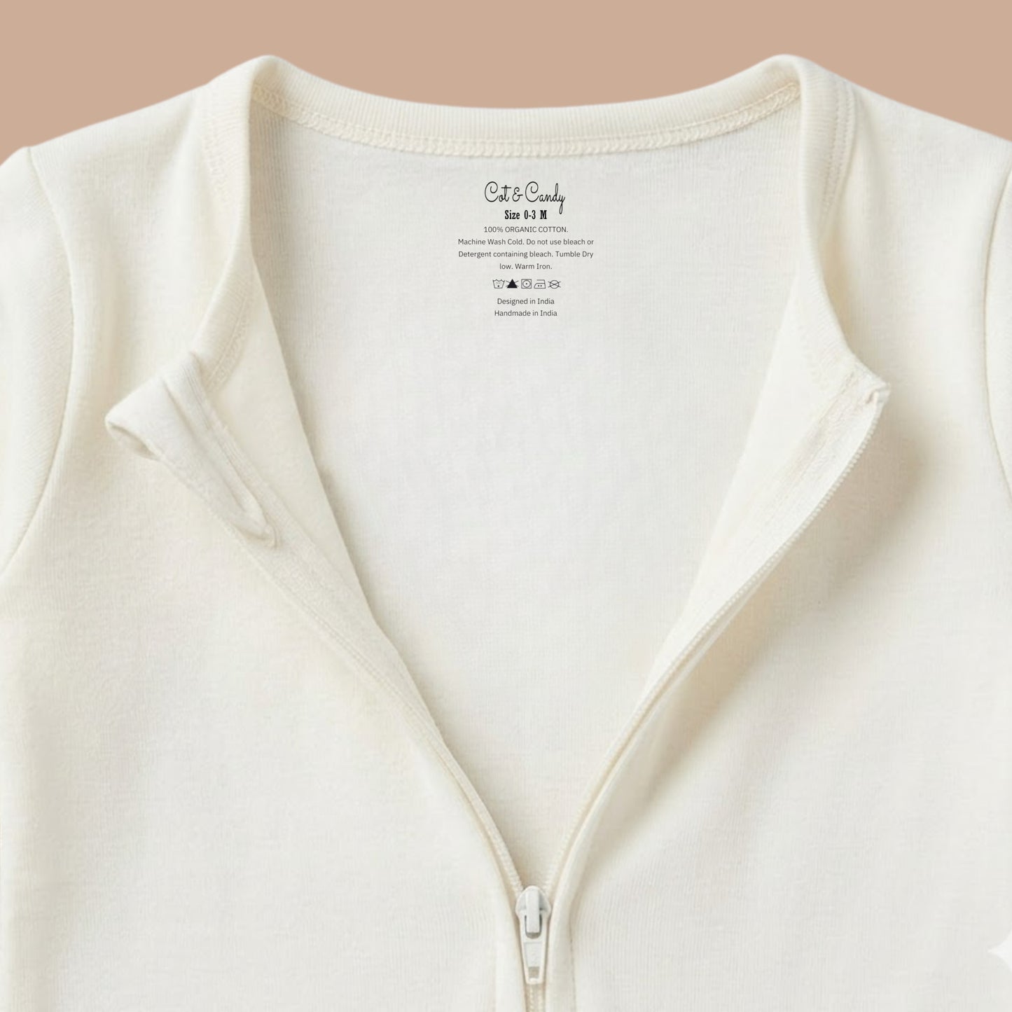 Off White Organic Zipsuit Pack Of 3